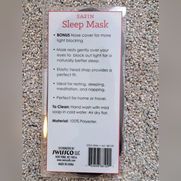 Zebra Stripe Satin Sleep Mask - Picture 2 of 2